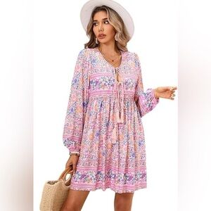 R. Vivimos Floral Print Midi Dress Sz M